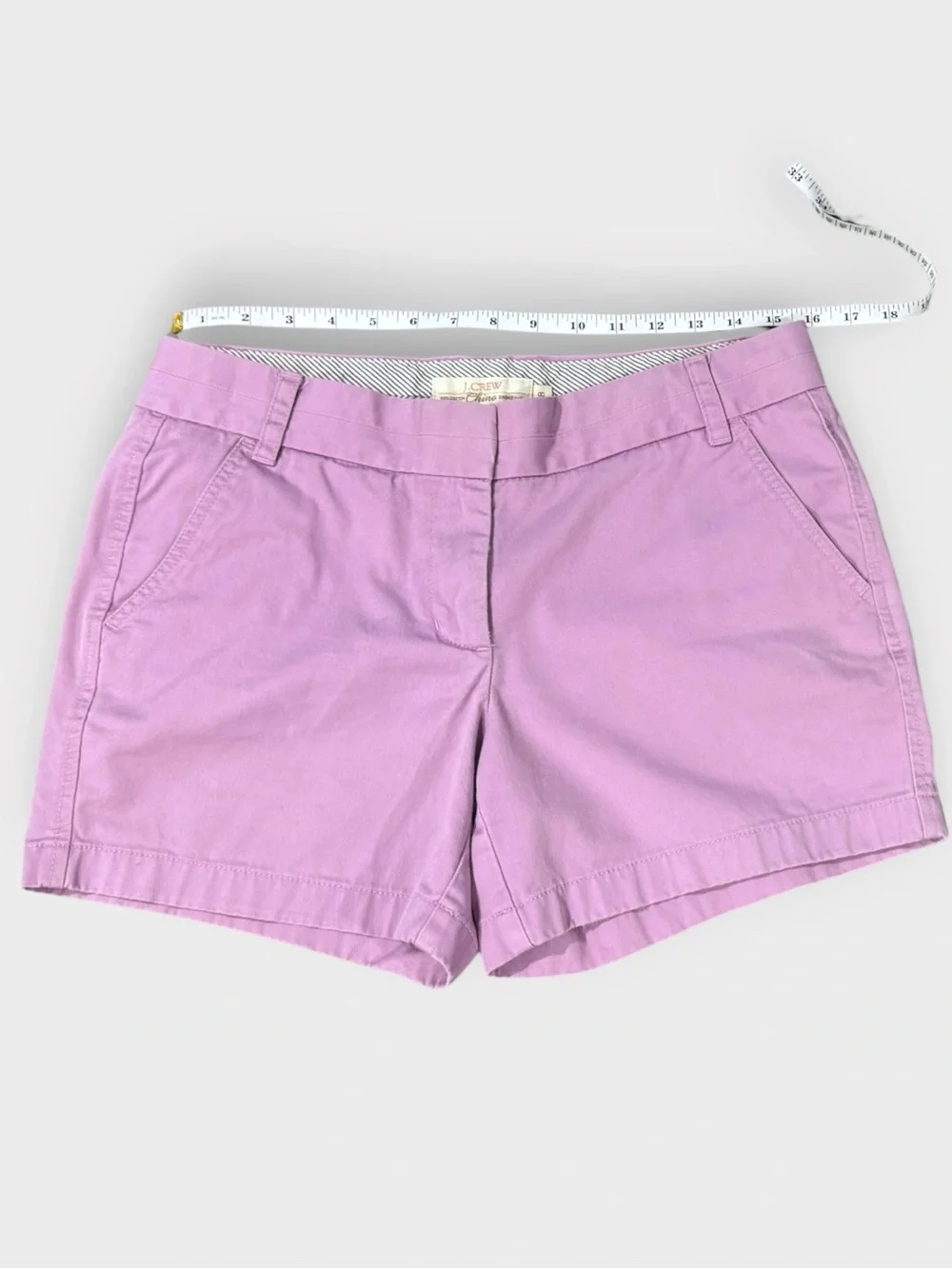 J. Crew Lilac Pink ‘City Fit’ Chino Shorts size 8 Medium 4” Preppy Girlie